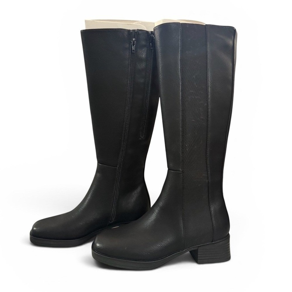 Aerosoles Darlo Black Knee High Boots Square Toe Block Heel Womens 7M A1926
